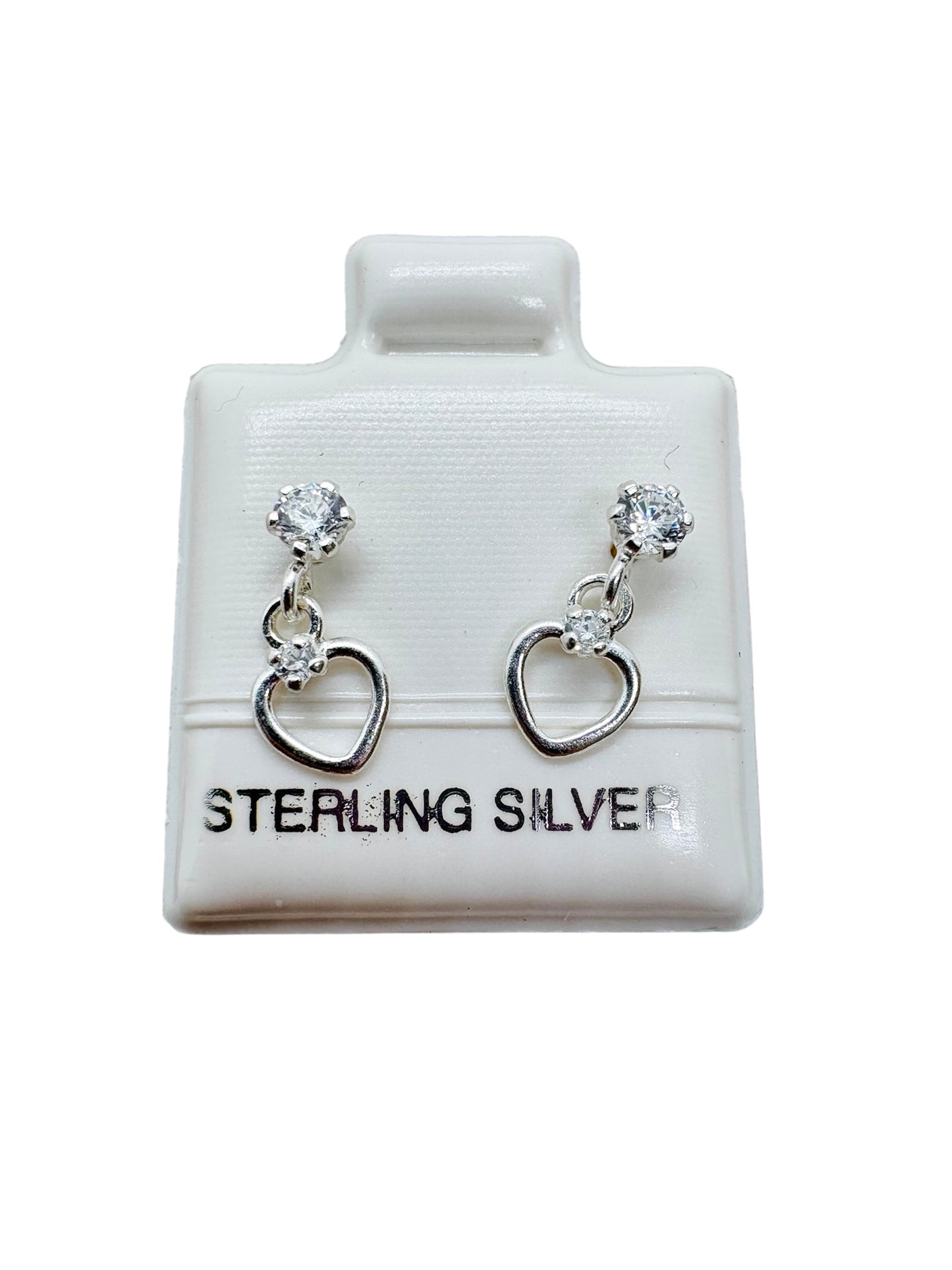 Par Broquel silueta corazón colgante PLATA 925