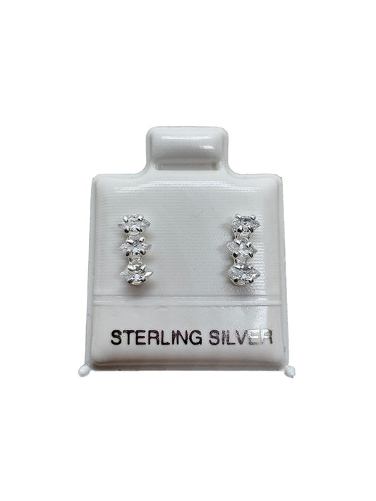 Par Broquel 3 piedras PLATA 925