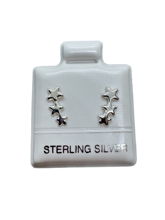 Par Broquel triple estrella  PLATA 925