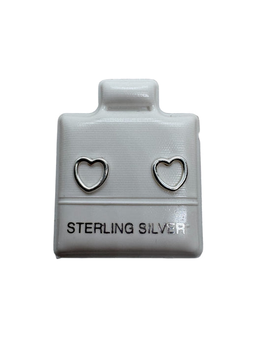 Par Broquel contorno corazon PLATA 925