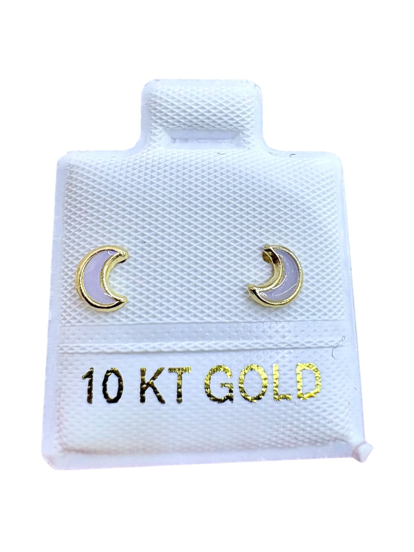 Par o pieza broquel Luna esmaltado ORO 10K