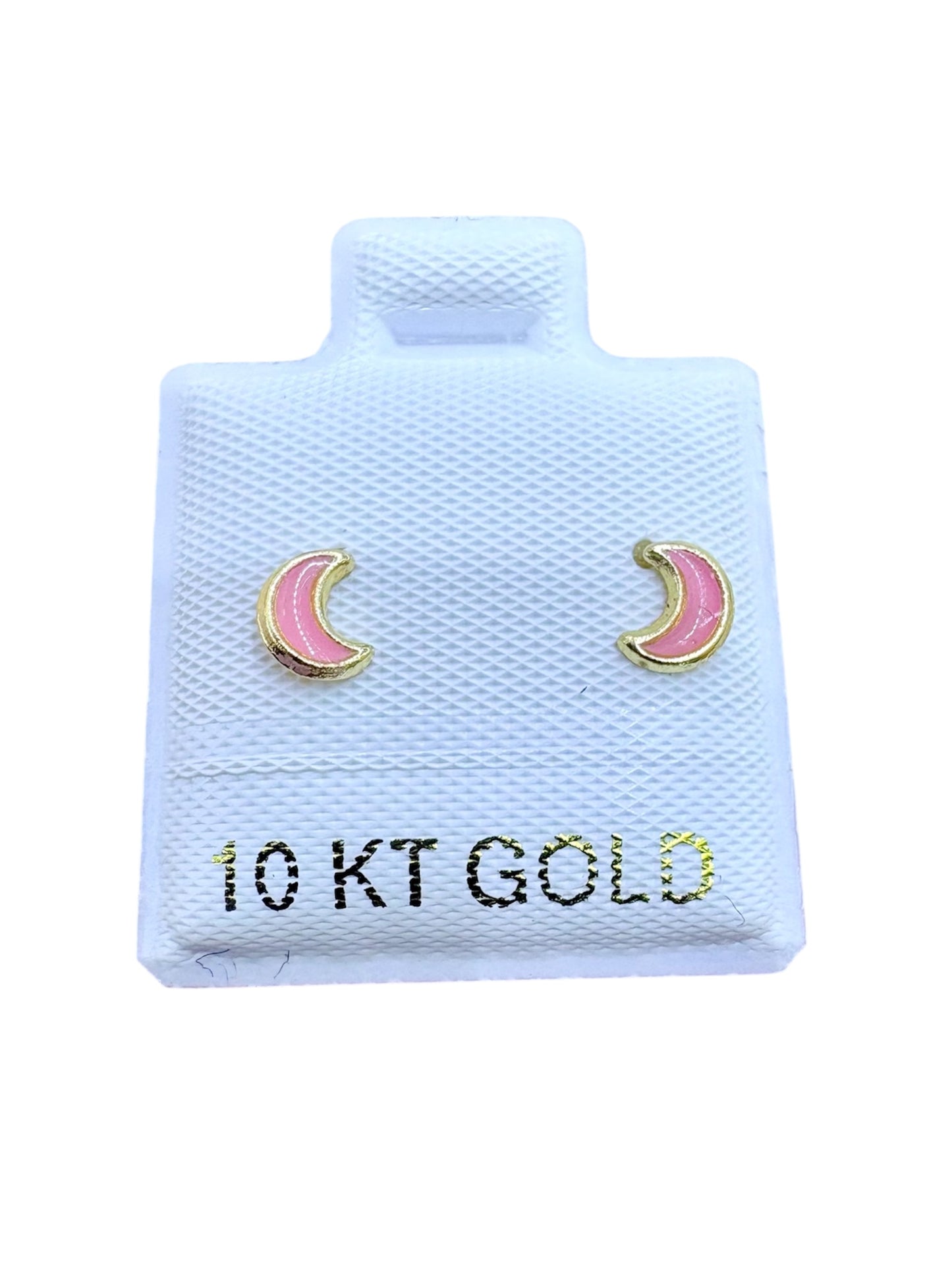 Par o pieza broquel Luna esmaltado ORO 10K