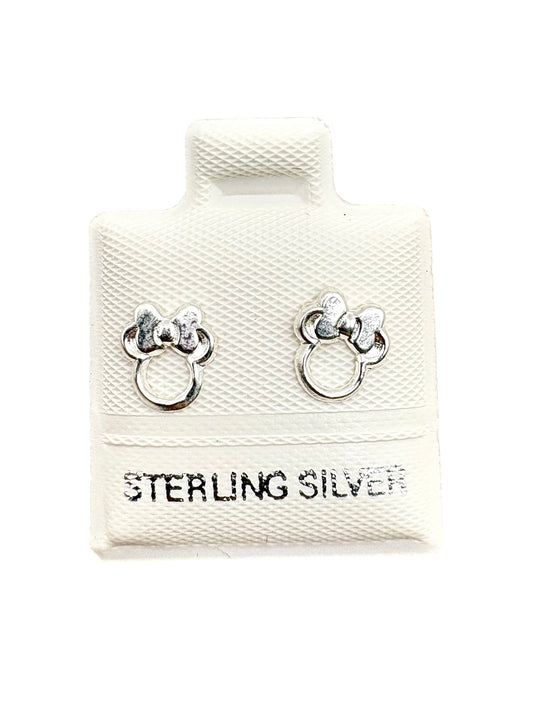 Par broquel silueta ratoncita Plata 925