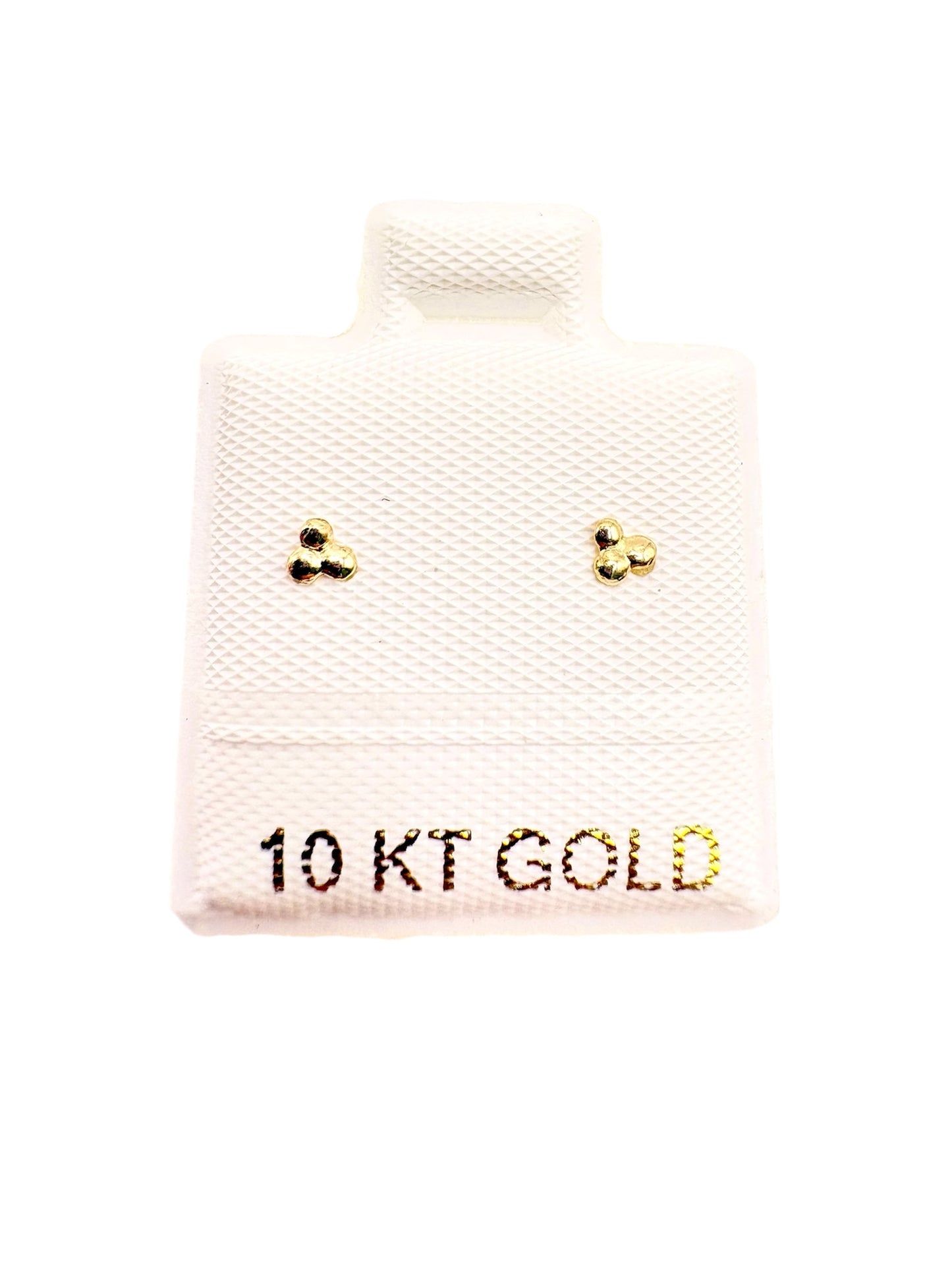 Par o pieza broquel triple Chispita liso Oro 10K