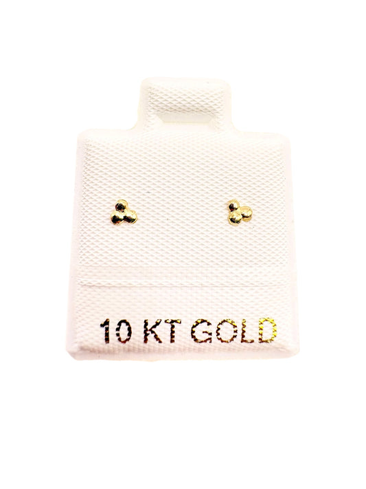 Par o pieza broquel triple Chispita liso Oro 10K