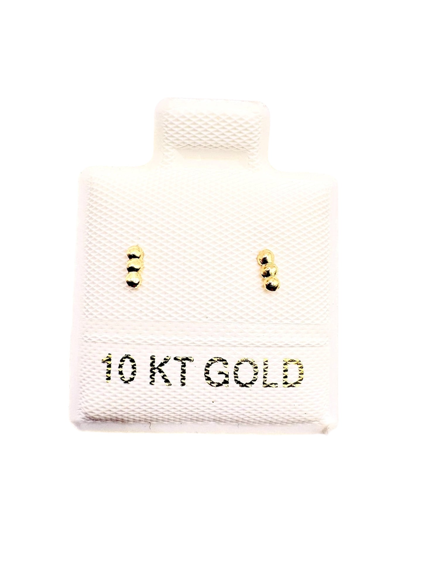 Par o pieza broquel barra triple Oro 10K