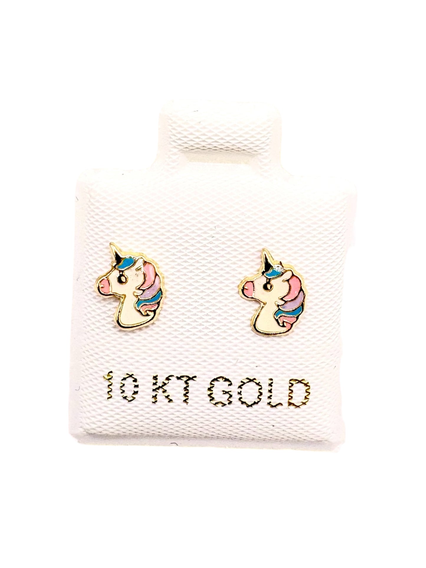 Par o pieza broquel unicornio Oro 10K