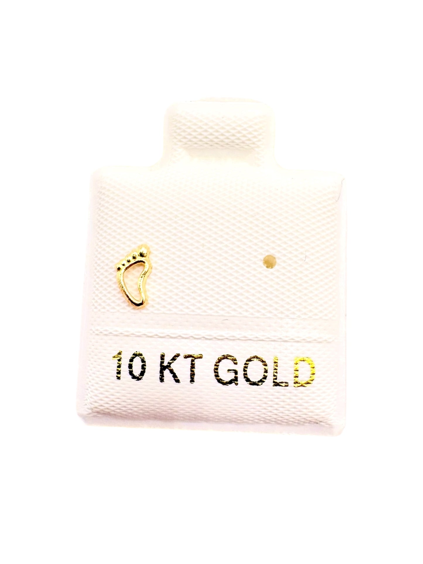 Par o pieza broquel huellas mini Oro 10K