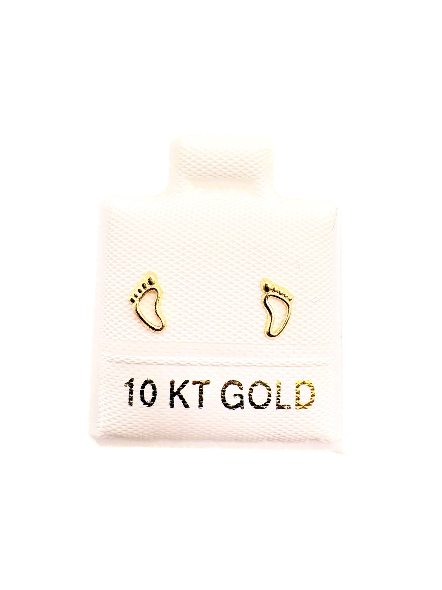 Par o pieza broquel huellas mini Oro 10K