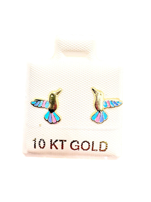 Par o pieza broquel Colibri Oro 10K