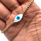 Pulsera ojito turco madre perla bola BIMETAL 3mm (PLATA Y ORO)