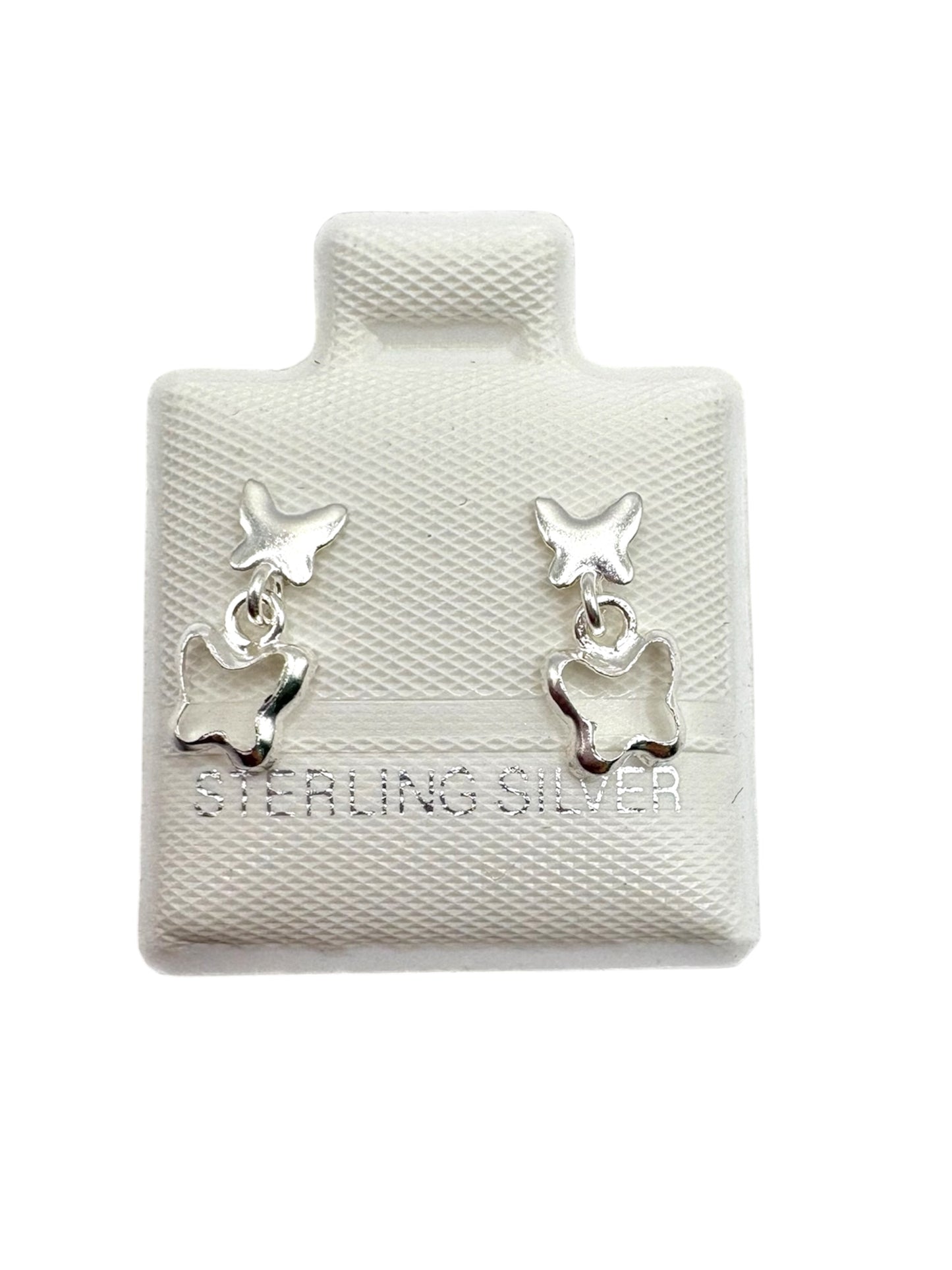 Par broquel Mariposa con colgante Plata 925