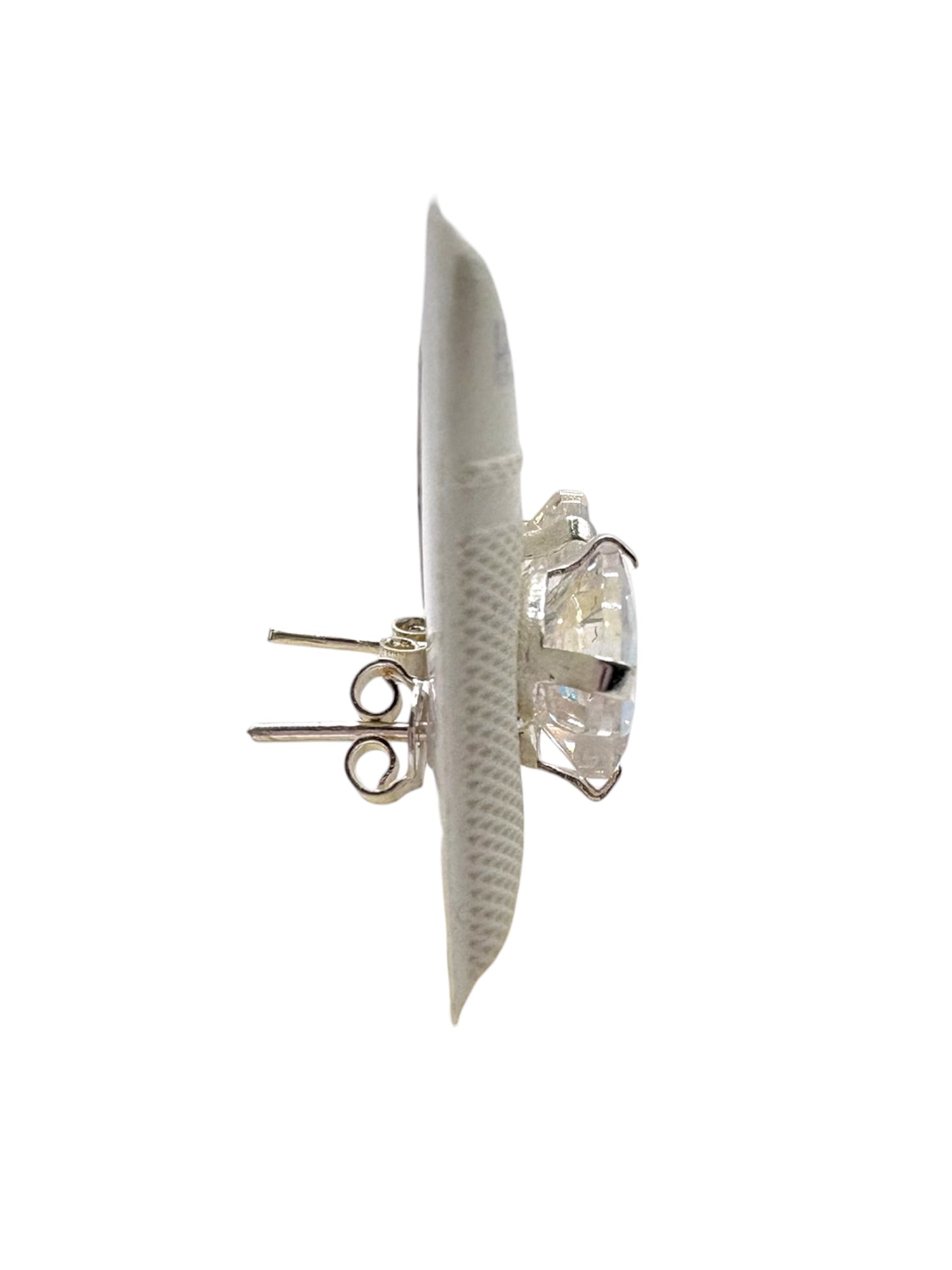 Par broquel corazón tornasol Plata 925