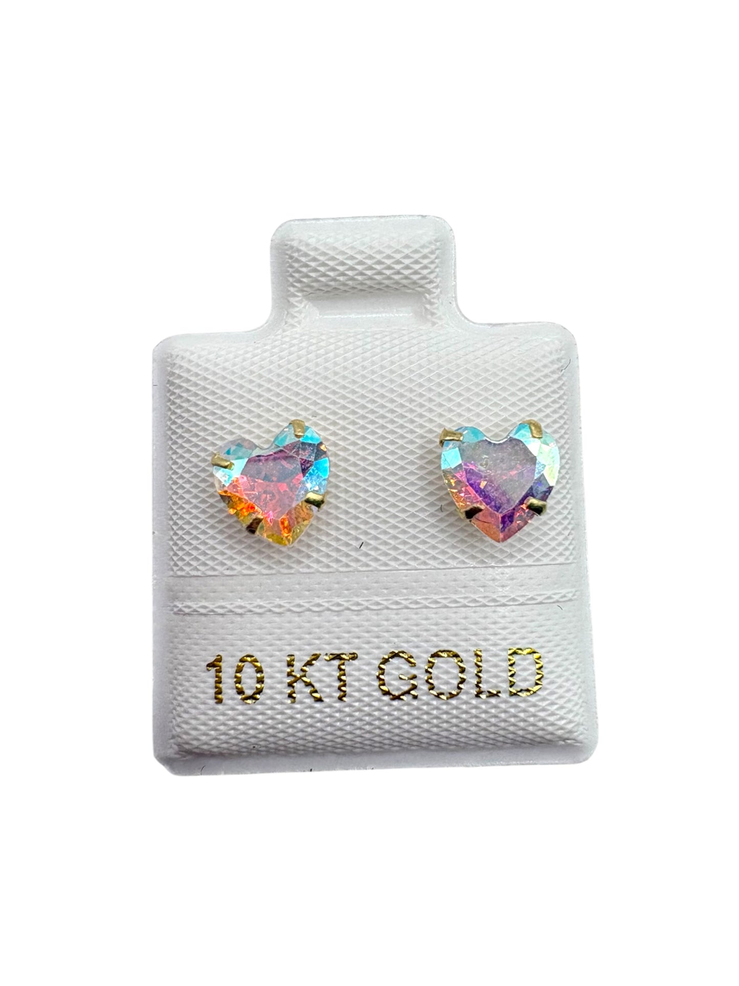 Par broquel Corazon tornasol Oro 10K
