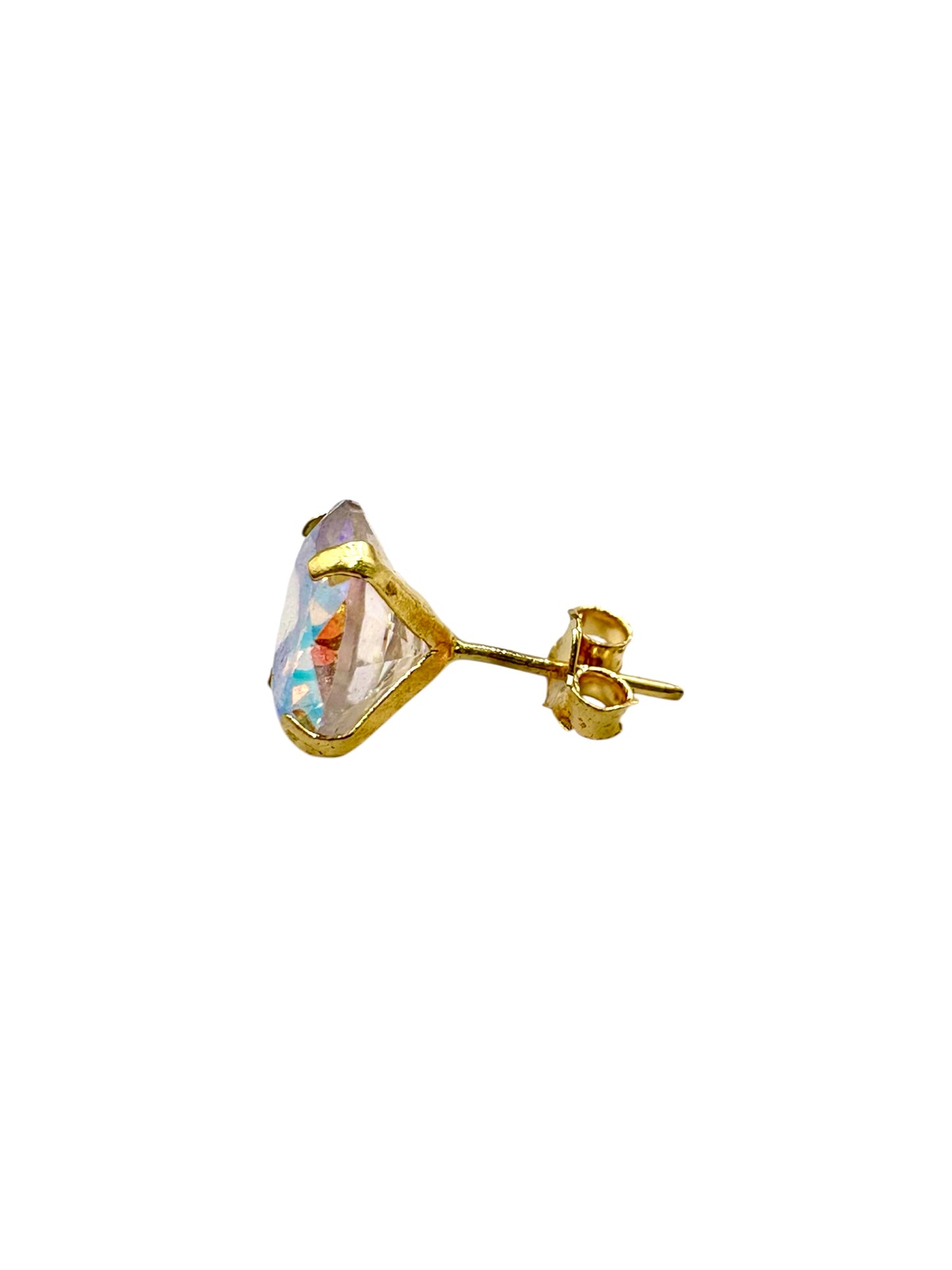 Par broquel esfera tornasol grande Oro 10K