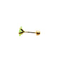 Par broquel cuadrado verde Oro 10K