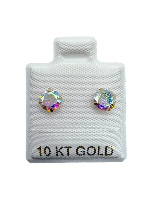 Par broquel esfera tornasol chico Oro 10K
