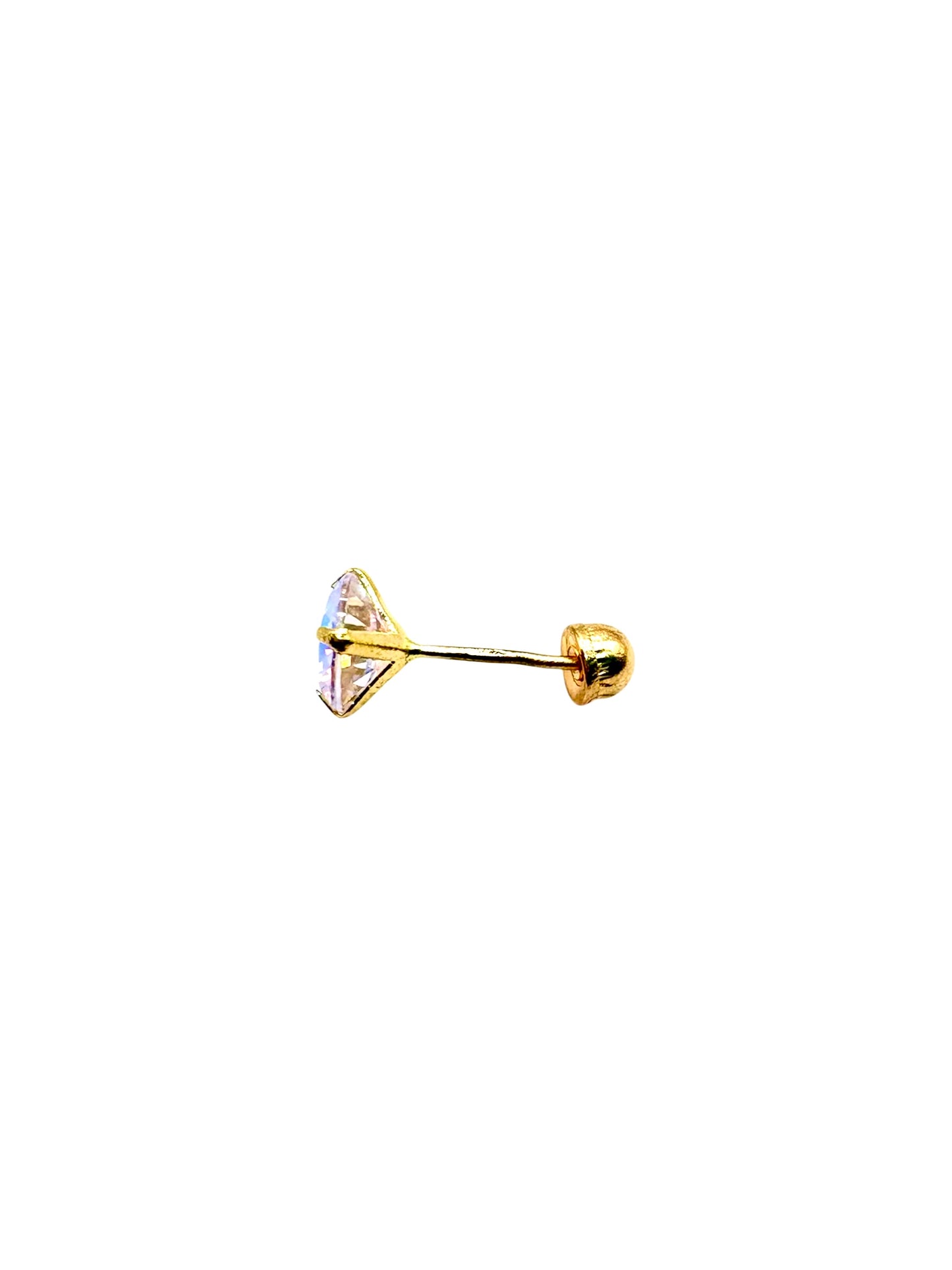 Par broquel esfera tornasol chico Oro 10K
