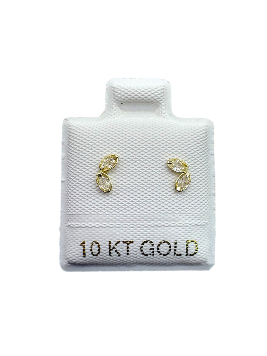Par broquel 2 hojas Oro 10K