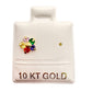 Par o pieza Broquel Flor multicolor  Oro 10K