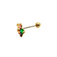 Par o pieza Broquel Flor multicolor  Oro 10K