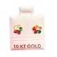 Par o pieza Broquel Flor multicolor  Oro 10K