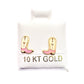 Par o pieza Broquel Bota vaquera rosa Oro 10K