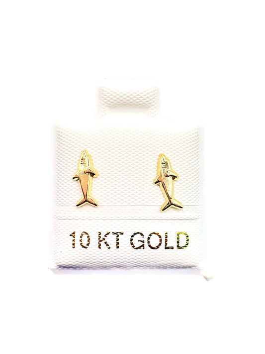 Par o pieza Broquel Tiburon Oro 10K