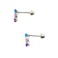 Par broquel barra multicolor Plata 925