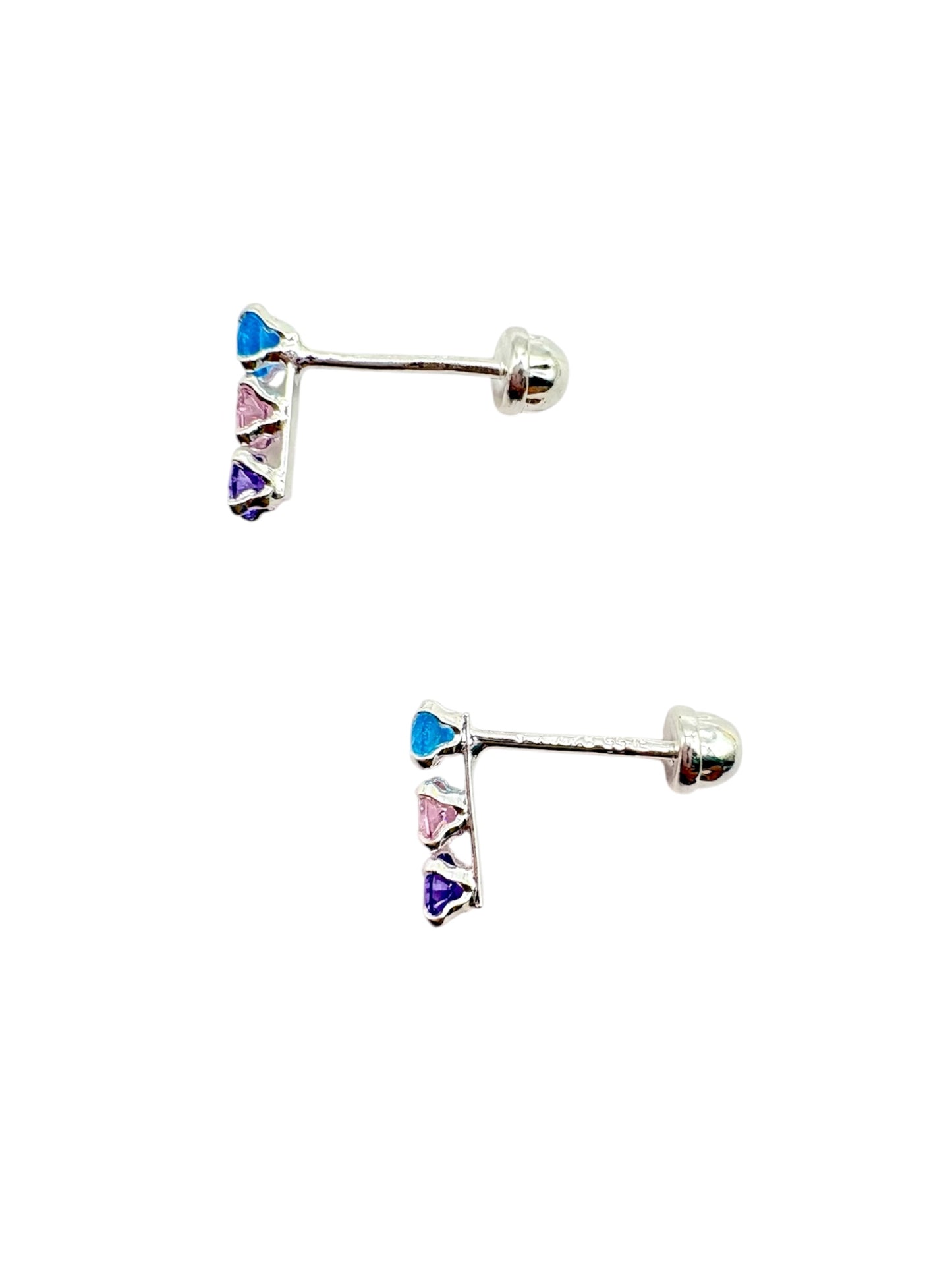 Par broquel barra multicolor Plata 925