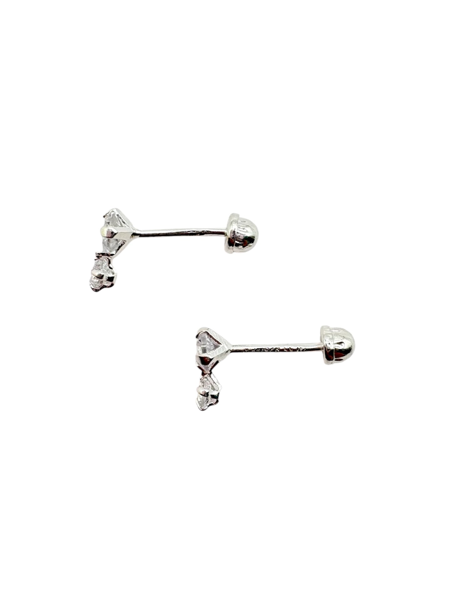 Par broquel Gota con circonita Plata 925