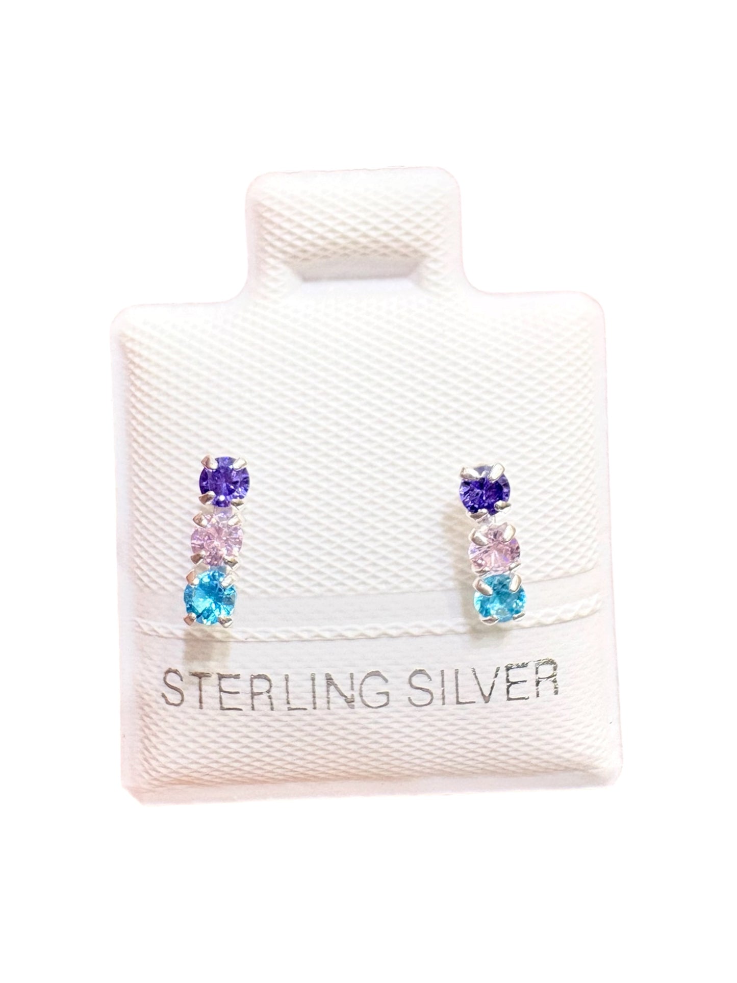 Par broquel barra multicolor Plata 925