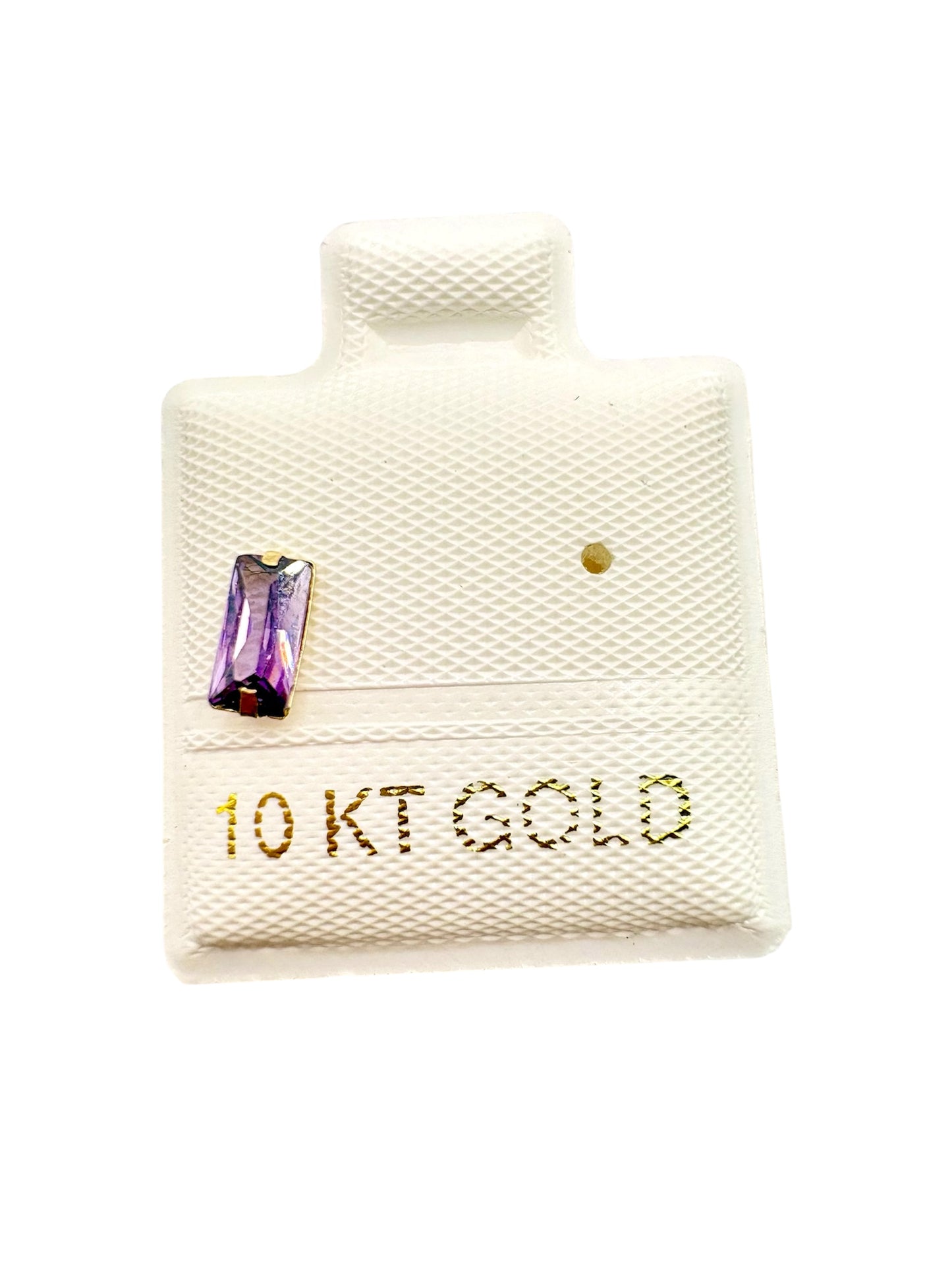 Par o pieza broquel circonita rectangular Oro 10K