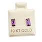 Par o pieza broquel circonita rectangular Oro 10K