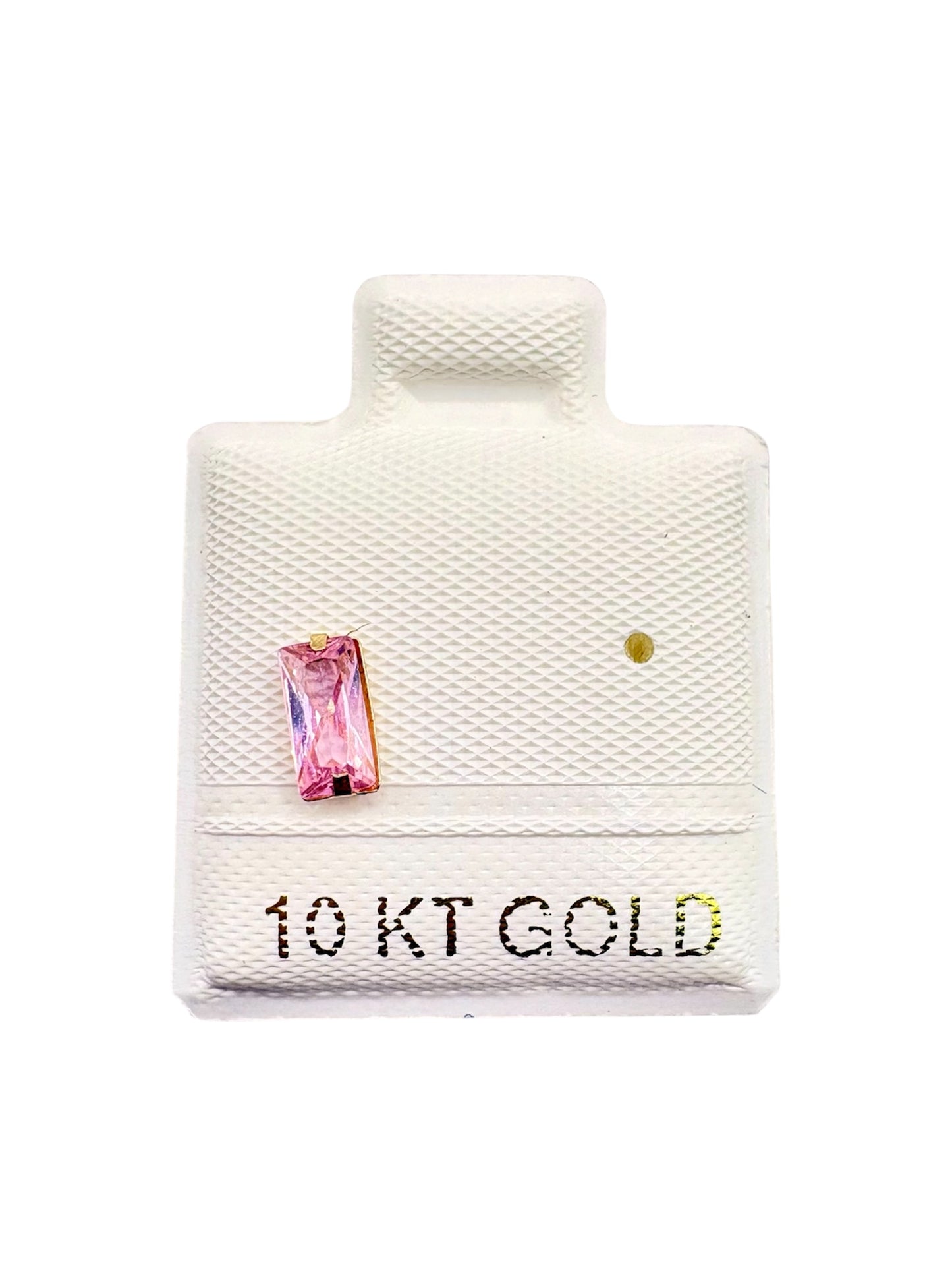 Par o pieza broquel circonita rectangular Oro 10K