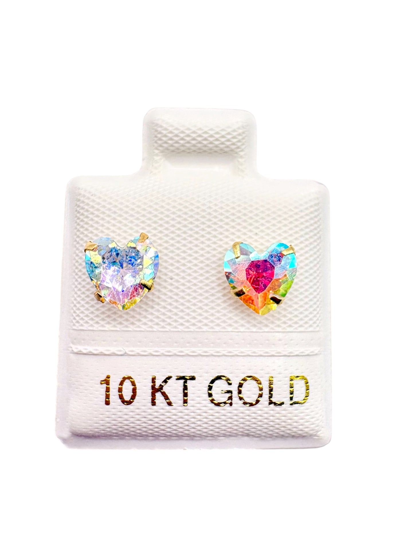 Par broquel corazón tornasol  Oro 10K