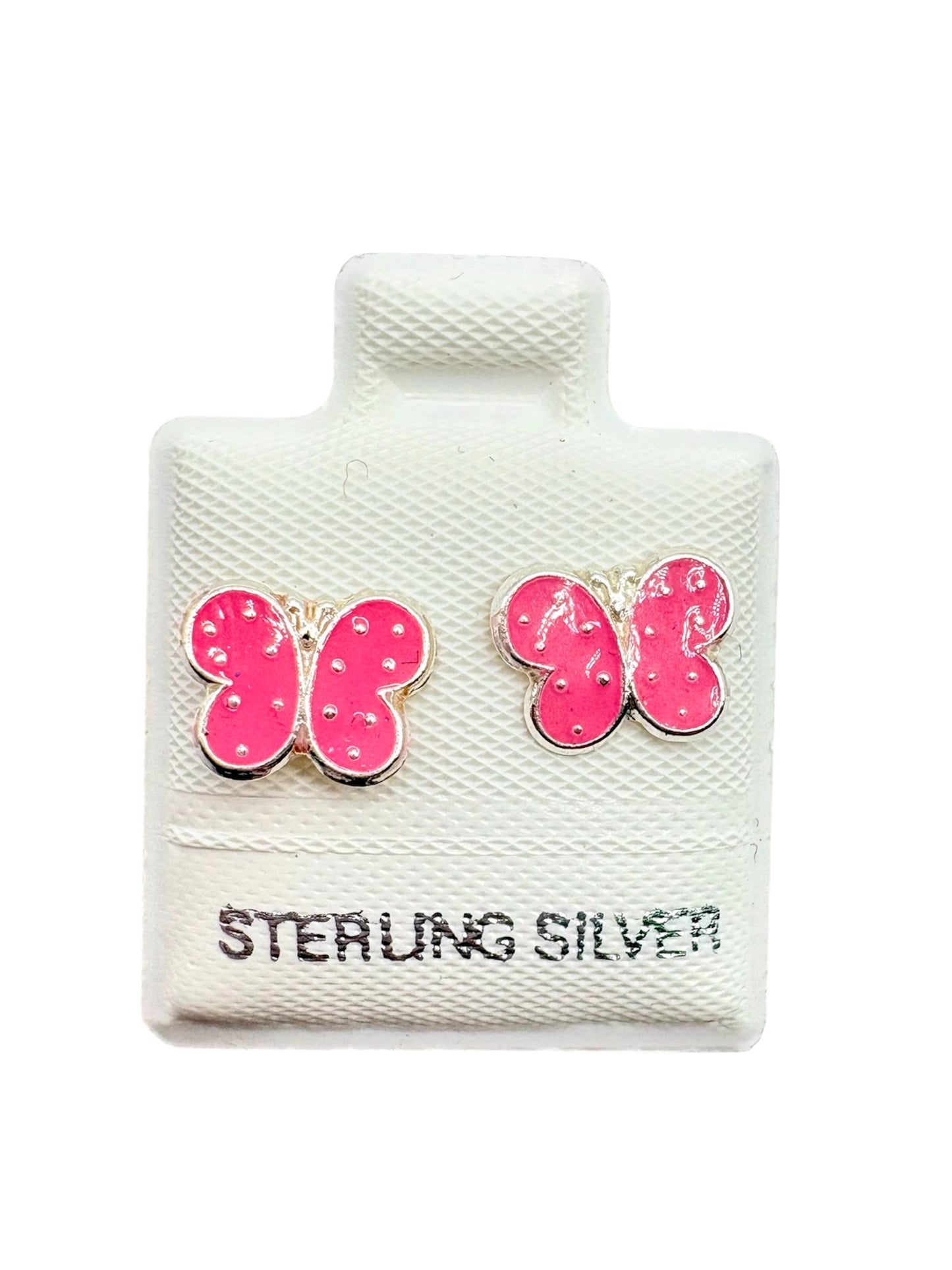 Par broquel Mariposa colores Plata 925