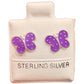 Par broquel Mariposa colores Plata 925