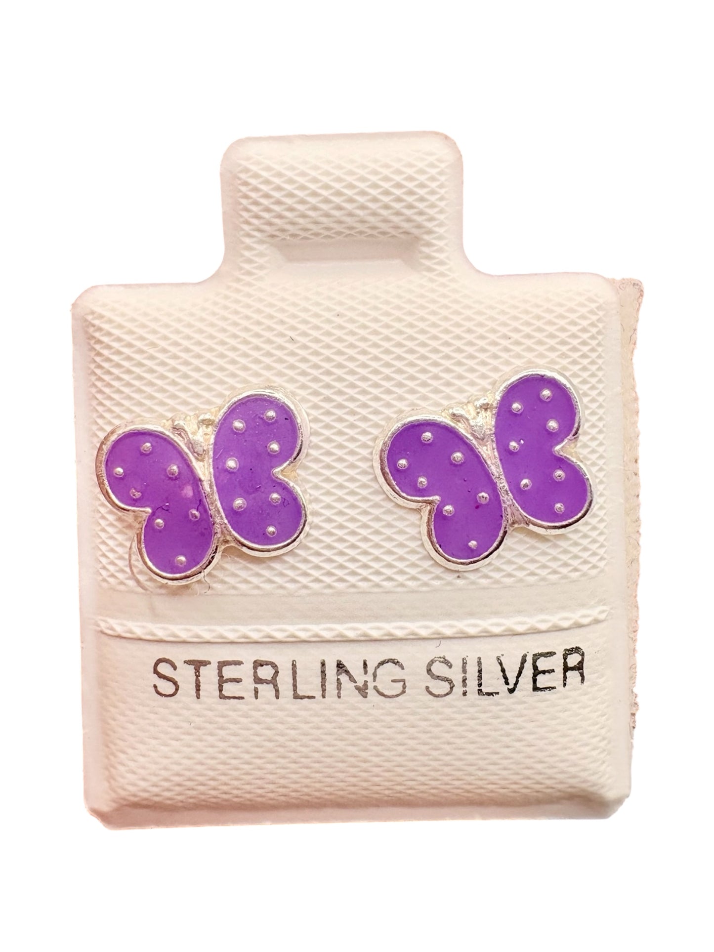 Par broquel Mariposa colores Plata 925