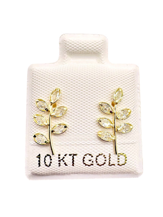Par o pieza Broquel Hoja Oro 10k