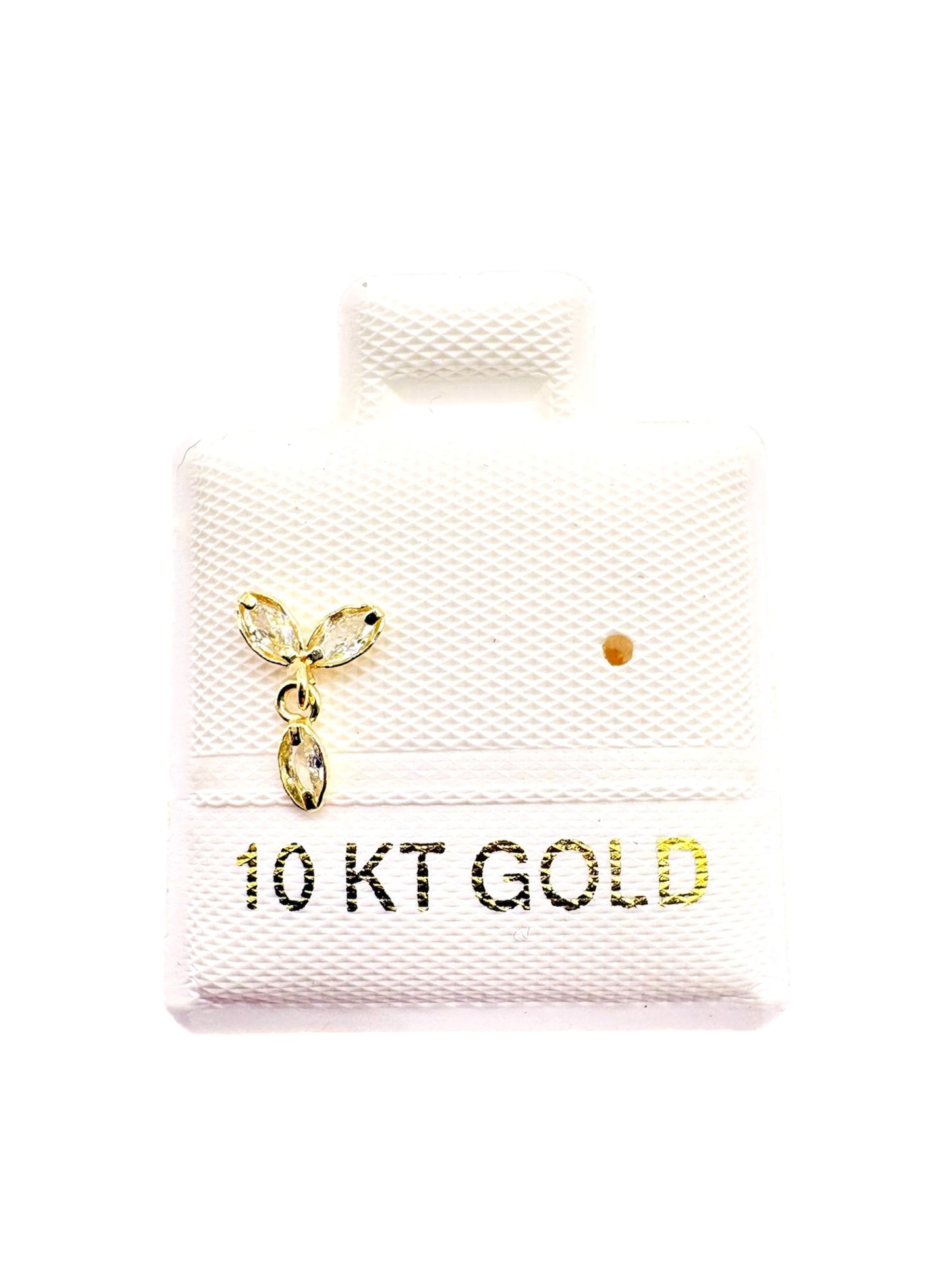 Par o pieza Broquel hoja con colgante Oro 10k