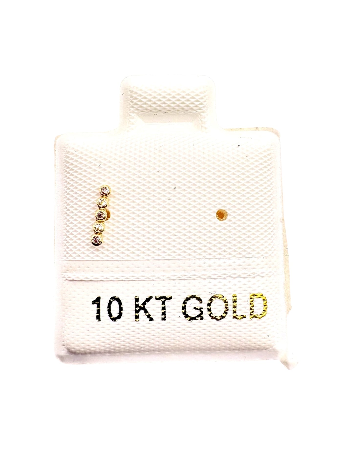 Par o pieza Broquel barra con piedras Oro 10k