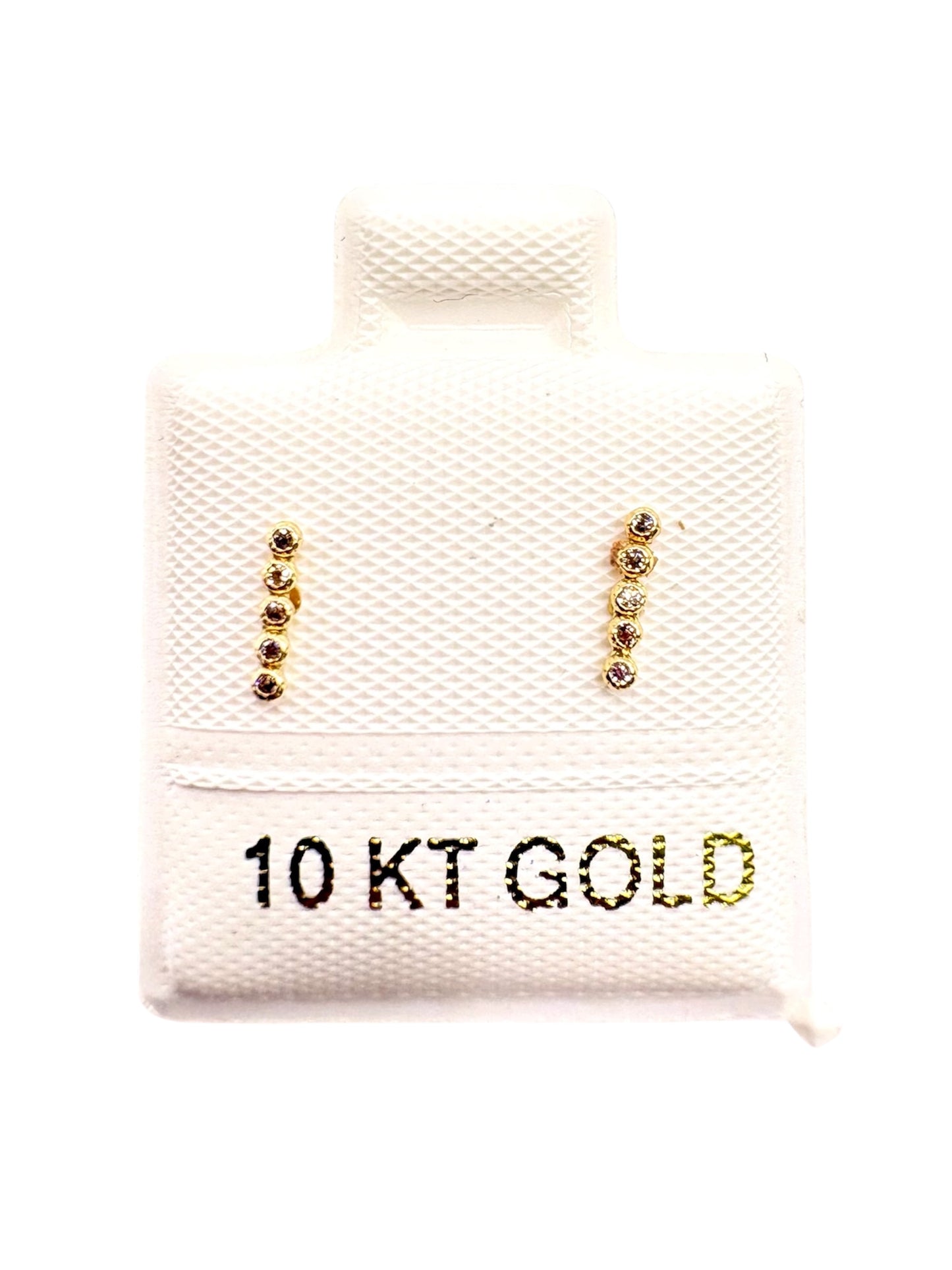 Par o pieza Broquel barra con piedras Oro 10k