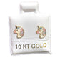 Par o pieza Broquel unicornio inflable Oro 10k