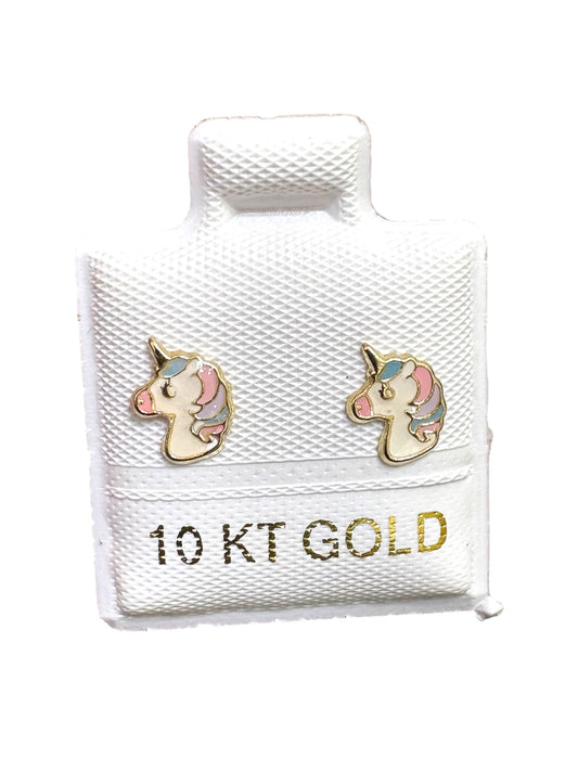 Par o pieza Broquel unicornio inflable Oro 10k