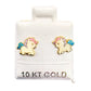 Par o pieza Broquel unicornio Oro 10k