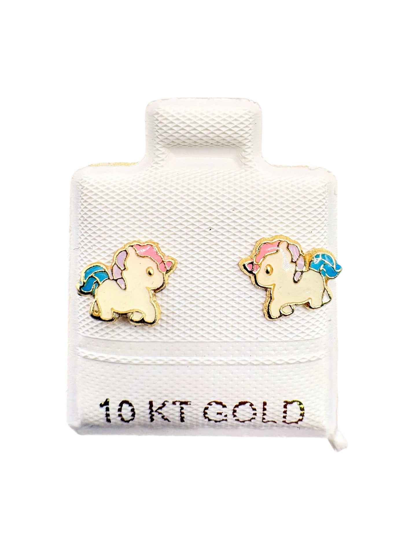Par o pieza Broquel unicornio Oro 10k