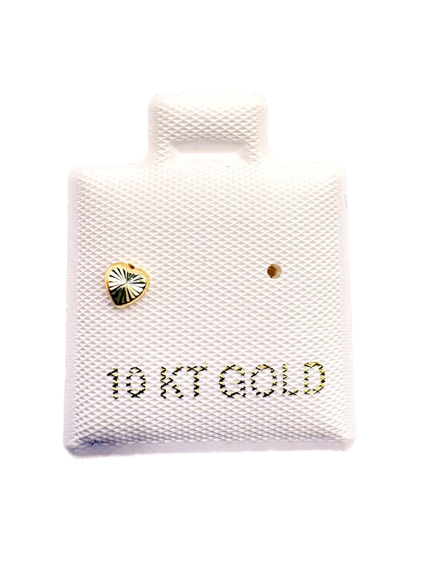 Par o pieza Broquel mini corazón biselado Oro 10k