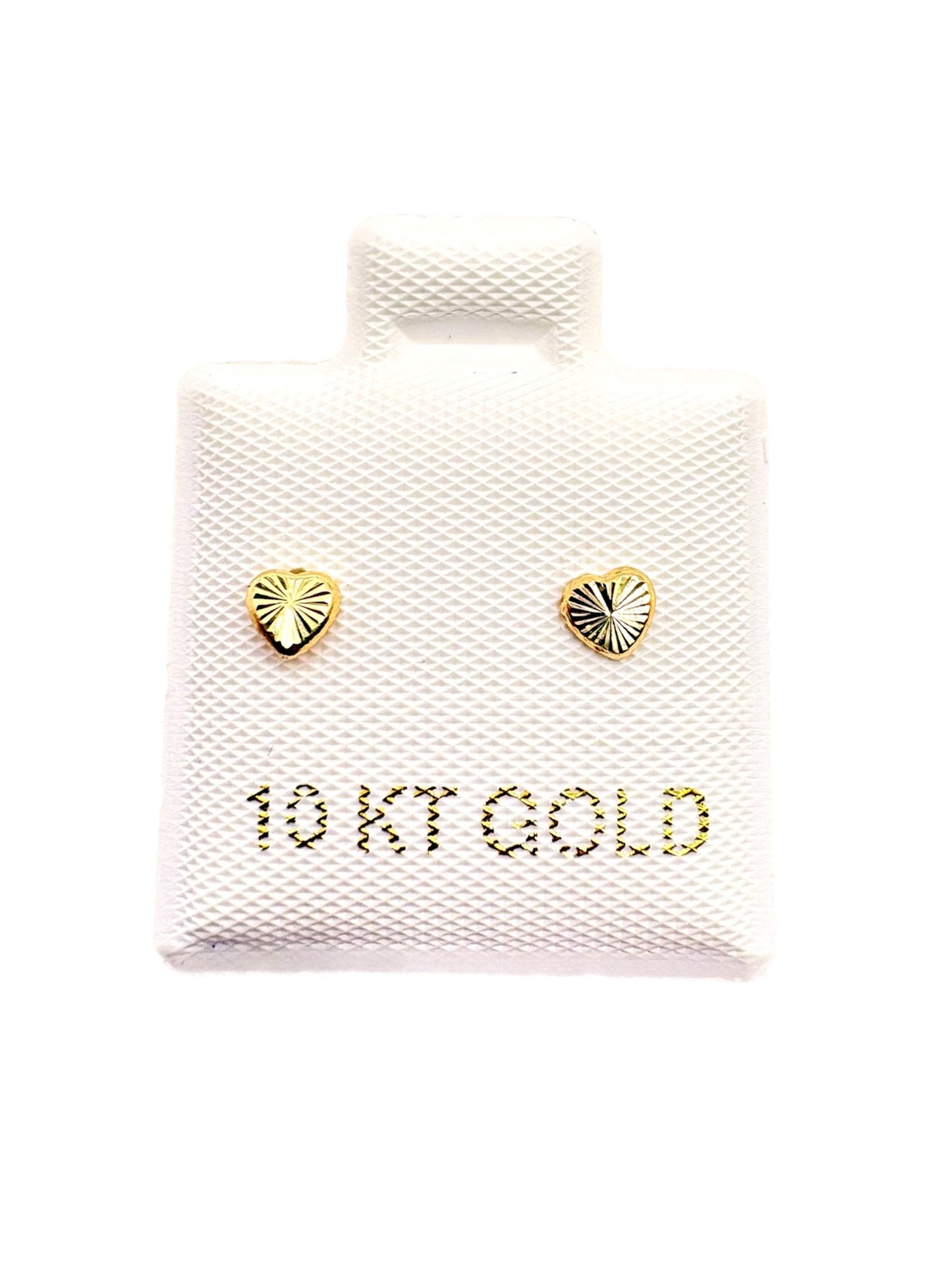 Par o pieza Broquel mini corazón biselado Oro 10k