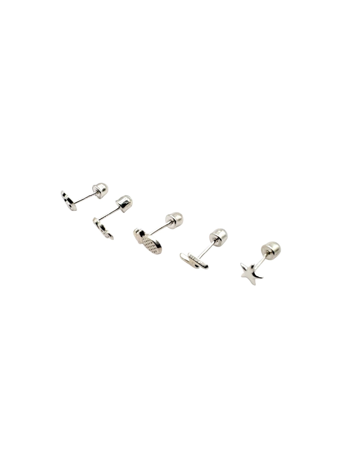 Par Broquel en forma de Rayo Plata 925